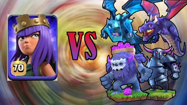 clash of clans archer queen vs pekka and ,max archer queen vs max yeti, dragon and electro dragon