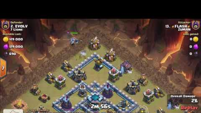 Clash Of Clans. superhit attacks 3ster attack. Max 13town hall