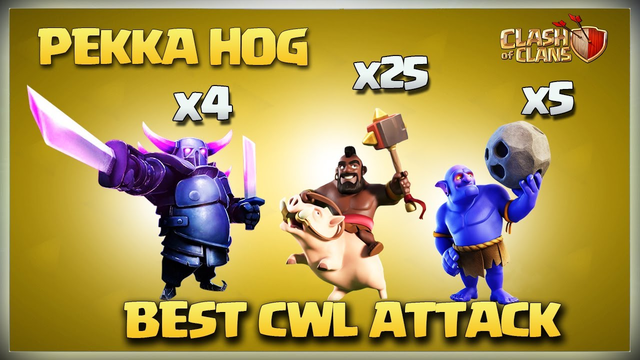 4 Pekka + 25 Hogs +5 Bowlers = Smashing TH11 | TH11 Pekka Hog CWL War Strategy 3 star Clash Of Clans