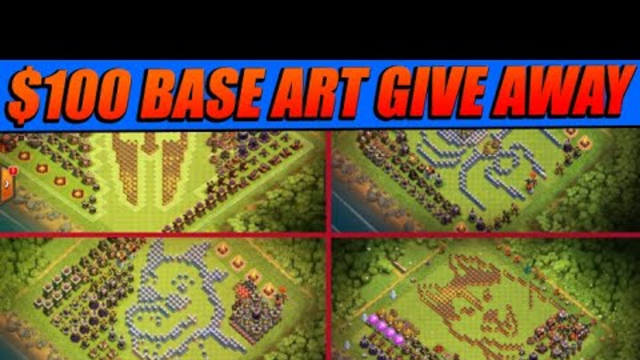 CLASH OF CLANS $100 BASE ART CONTEST GIVE AWAY! | With Roar's War! | 2020