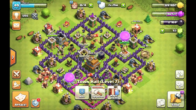 Some replays of a th7 clash of clans account (probably want to put volume up to 80 to hear sorry)