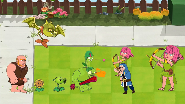 Plants vs Zombies 2 Cartoon (Animation)  : Clash of Clans vs Zoybean Pod