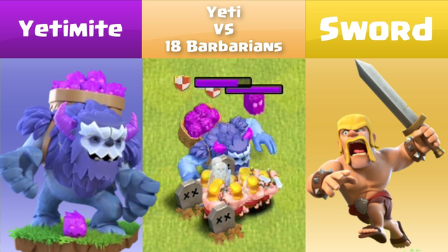 Every Level Yeti VS Every Level Barbarian | Clash of Clans