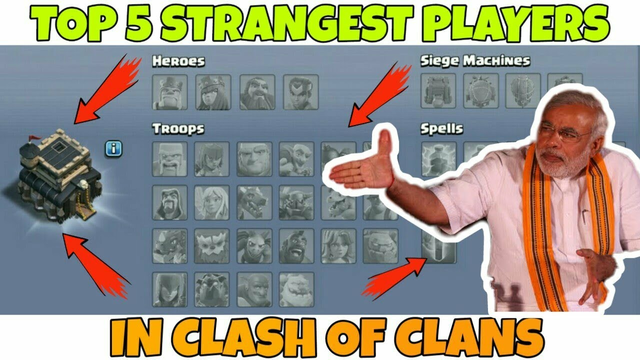 # TOP 5 UNBELIEVABLE AND STRANGEST PLAYERS STILL EXITS IN CLASH OF CLANS | ANONYMOUS ASHISH.