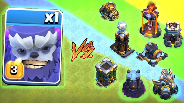 Max Yeti vs All Max Defence | Clash of Clans | *Overpowered Inferno Tower* | NoLimits
