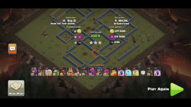 CWL | Comeback Laloon Queen Walk, and Miner Hogs 3 Stars Th13 Clash of Clans