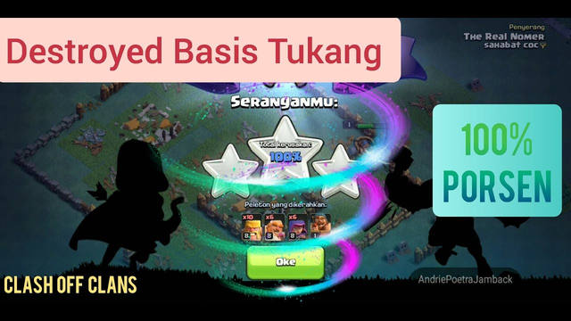 KING ANDRIE Destroyed basis tukang CLASH OF CLANS