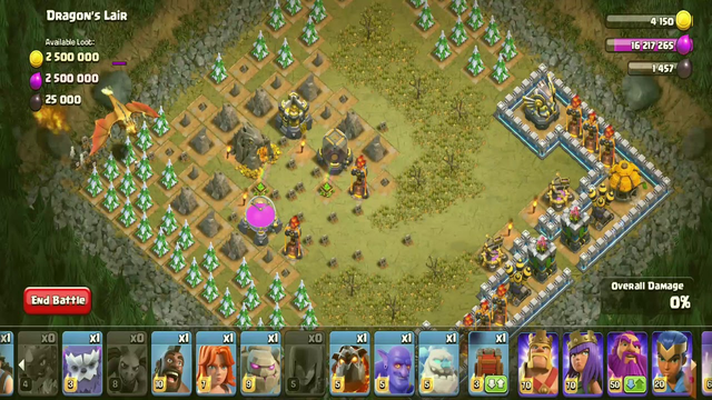 Clash Of Clans All Troops vs Giant Dragon