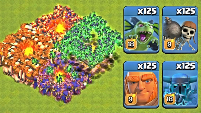 OMG! 125 Max Super Troops Unlimited Troops Attack On Clash Of Clans