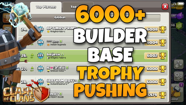 Builder Base Trophy Pushing Strategy | Bh9 6000+ pushing strategy | Clash of Clans