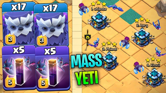 New CWL Mass Yeti Bat 3star Strategy! How to Use Mass Yeti in CWL TH13 Bases | Clash of Clans
