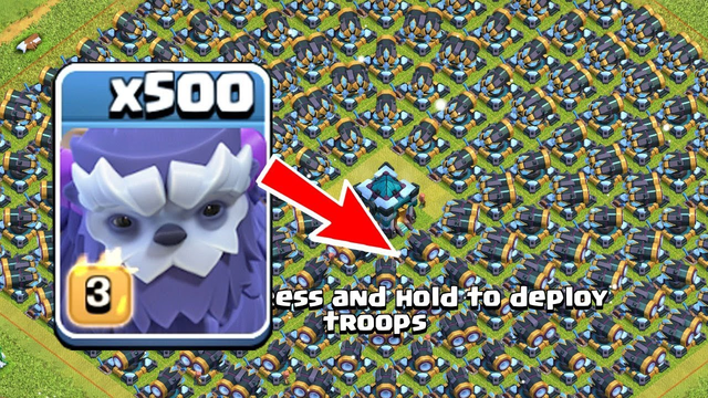 OMG! 500 Max Yeti VS Full Base Cannon Attack On COC