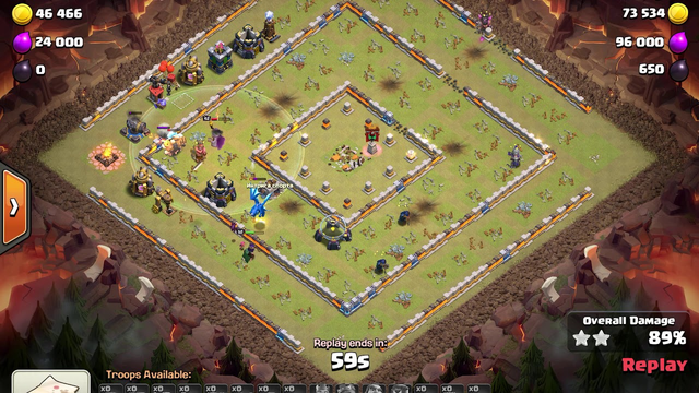 Attacking ring base (early TH13) in Clash of Clans