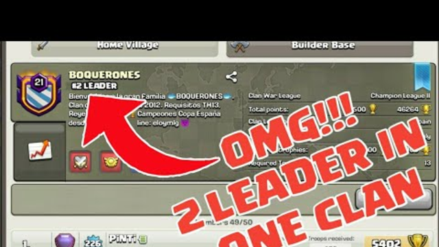 OMG!!! Two Leaders In A Clan! Clash Of Clans Glitch COC