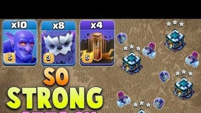 TH13 Best Attack Strategy - Yeti- Bowler-Earthquake War Attack Clash Of Clans