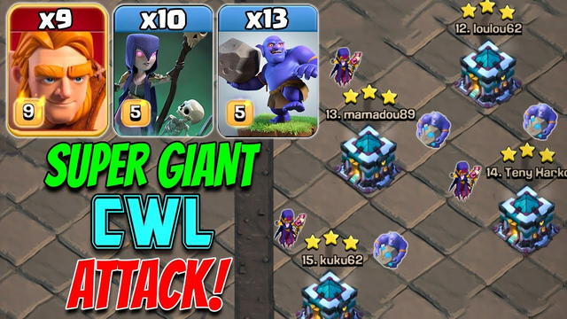 SUPER GIWIBO New Meta CWL Attack Strategy 2020! Best CWL TH13 Attack Strategies - Clash of Clans