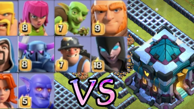 CLASH OF CLANS - All Max Troops VS Townhall 13