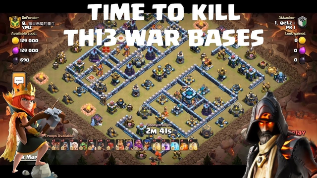 Time to Kill TH13 War Bases | TH13 attack Strategy | Clash of Clans Tripple Th13