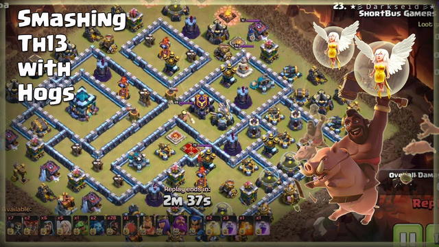 Smashing Th13 With 28 Hogs | How to Use Hogs in Th13 | TH13 War Strategy #03 | COC 2020 |