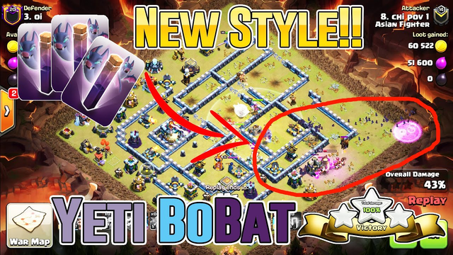 New Style Attack Bat spell 2020! Yeti BoBat Strategy - Grounds & Air Smash TH13 ( Clash of Clans )