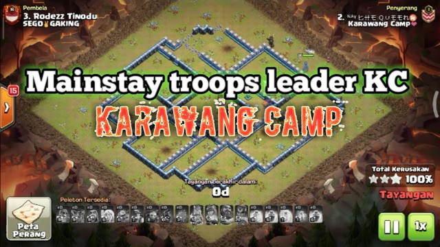 Strategi attack townhall 13 | pasukan andalan leader KC | clash of clans Indonesia