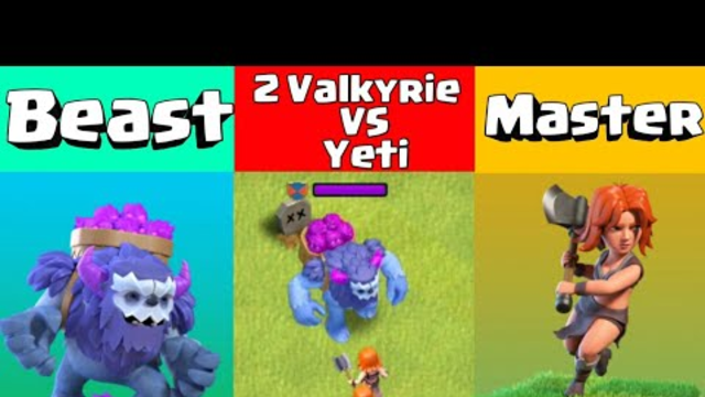 Every level Valkyrie VS Every level Yeti | Clash of clans