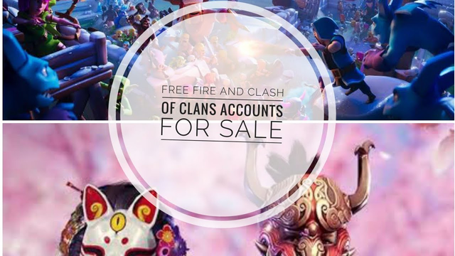 Free Fire and Clash of clans account selling! Elite pass 1, Th 12