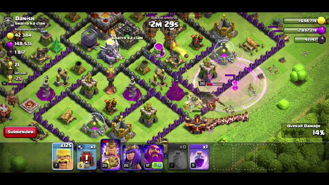 250 BARBARIANS VS TOWN HALL 11 clash of clans