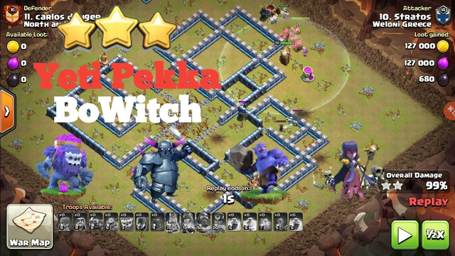 Yeti Pekka BoWitch Earthquake TH13 | Attack Strategy | Clash of Clans
