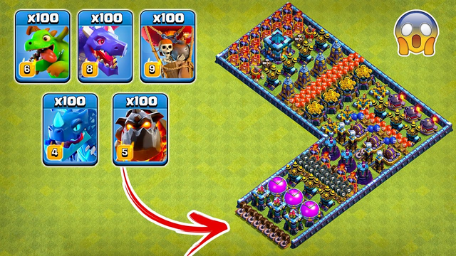 Which troop can survive this difficult base in Clash of clans
