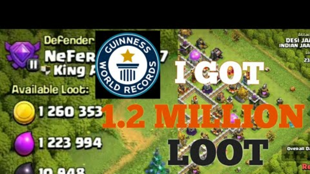 1.2 M LOOT IN CLASH OF CLANS / WORLD' RECORD IN COC