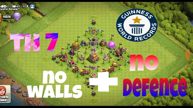 World record on th 7 no defence and no walls ||clash of clans India