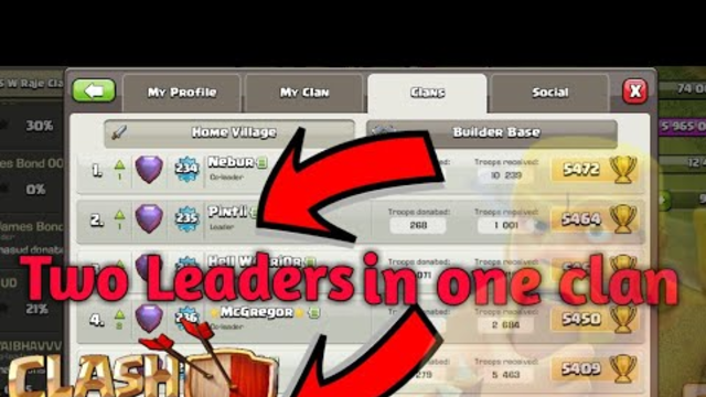 Two leaders in one Clan- Clash of clans