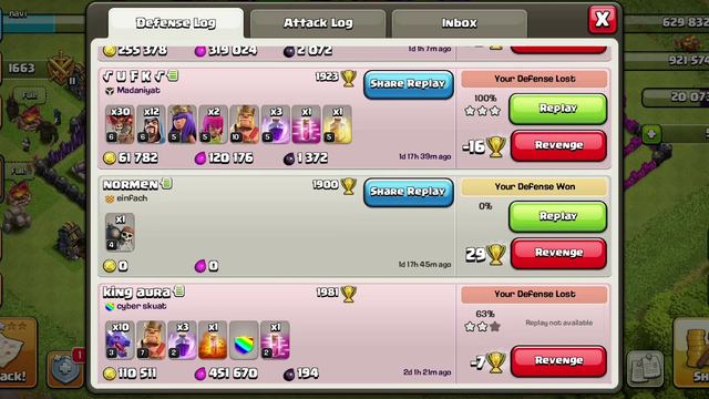 Pushing trophies in clash of clans