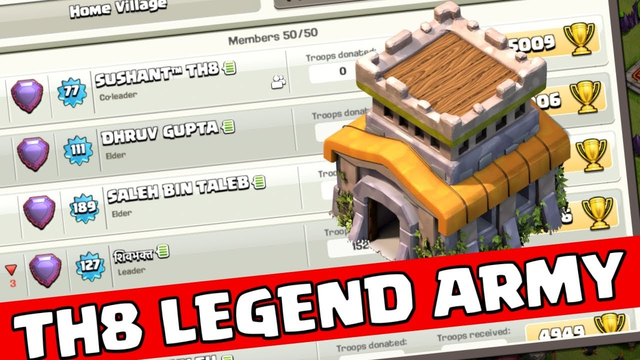 TH 8 Trophy Pushing To Legend League-Clash of Clans!