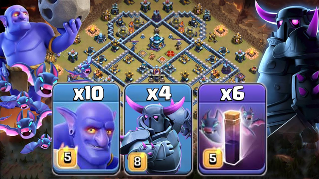 Bat Spell 3star Strategy!! Pekka Bowler Bat Strategy Simple 3 Star ANY TH13 Base | Clash Of Clans