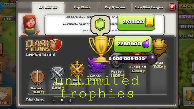 Unlimited trophies clash of clans version (coc).APK