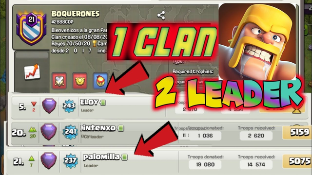 clash of clan 1clan 2leader coc