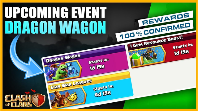 coc upcoming events rewards information | dragon wagon event rewards | clash of clans
