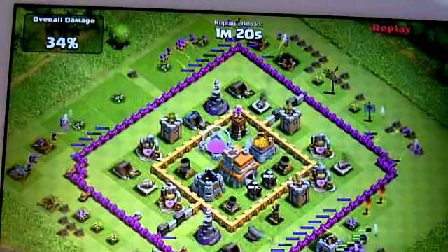 Clash of Clans - Two space defence against 185 level 4 archers