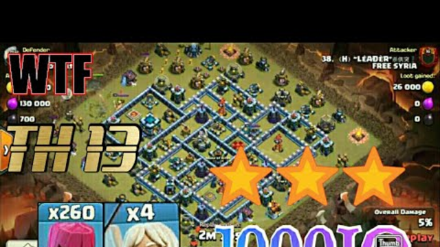 CLASH OF CLANS TH 13 UNBEATABLE RECORD