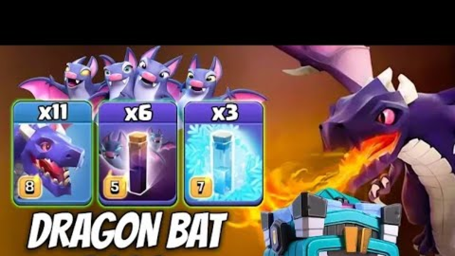 TH13 DragonBat Attack 2020! 11 Dragon 3 Freeze Spell 6 Bat Spell 3star TH13 Attack | Clash of Clans