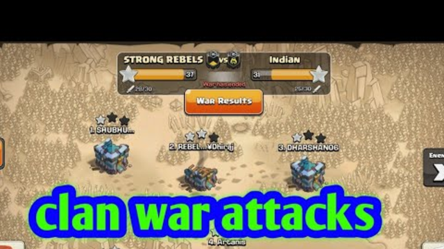 War attacks//clash of clans strong Rebel vs Indian by baby gaming