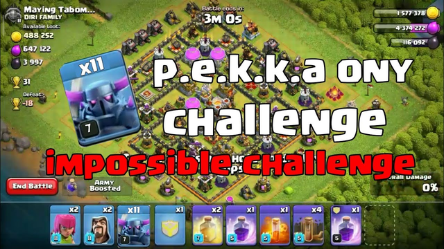 Clash of clans Pekka only challenge TH 11  | SB-R |