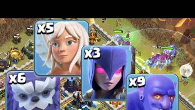 yeti bowler witch healer attack.th13 clash of clans,coc