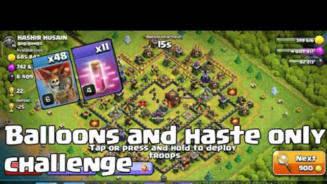 Clash of clans Balloons and haste only challenge | SB-R |