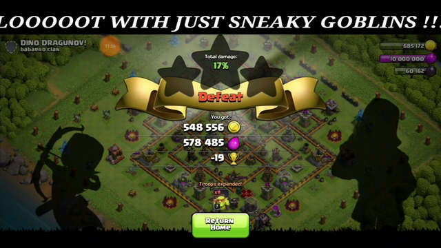 Loot with just sneaky goblins | clash of clans