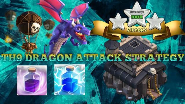 Th9 dragon attack strategy simple | learn how to use dragloon th9 war | simple easy strong [COC]