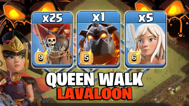 WRECKS TH13 BASE!! Queen Walk Lavaloon - Most Powerful Attack Strategy in Clash of Clans