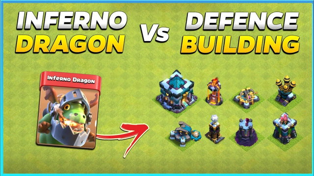 Inferno Dragon 1v1 Against Defence Buildings | Clash of Clans